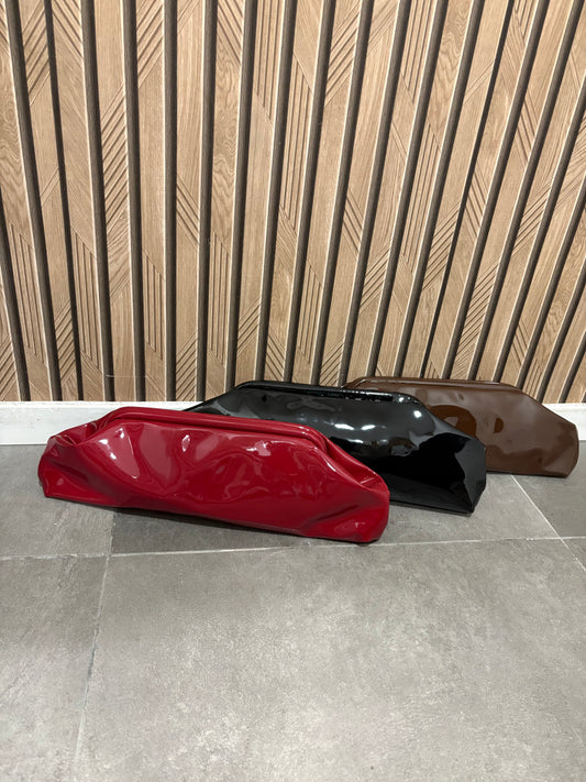 Borsa Baguette in vernice