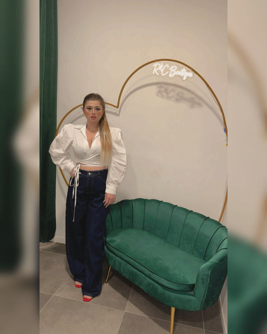 Jeans ballon scuro