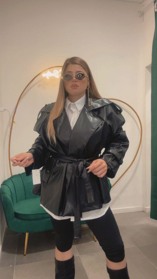 Trench in Pelle Curvy